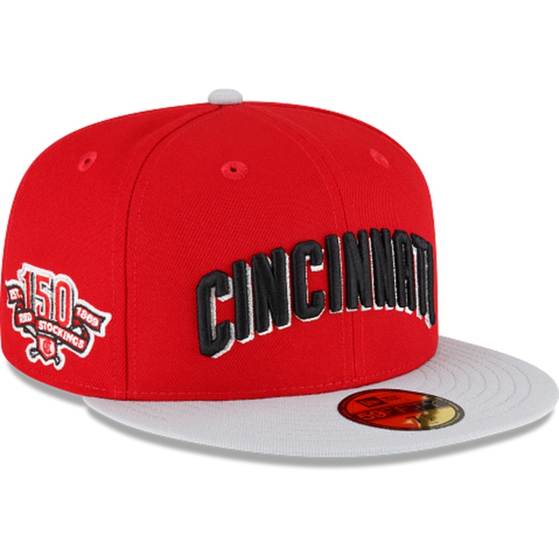 New Era Just Caps Gray Visor Cincinnati Reds 2023 59FIFTY Fitted Hat