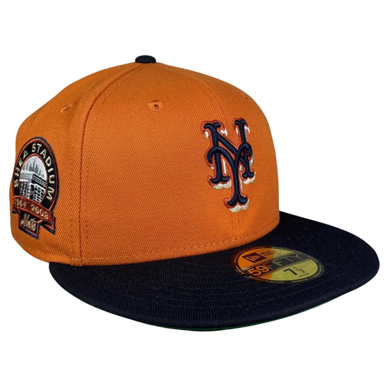 New Era New York Mets Burnt Orange/Navy Shea Stadium 59FIFTY Fitted Hat
