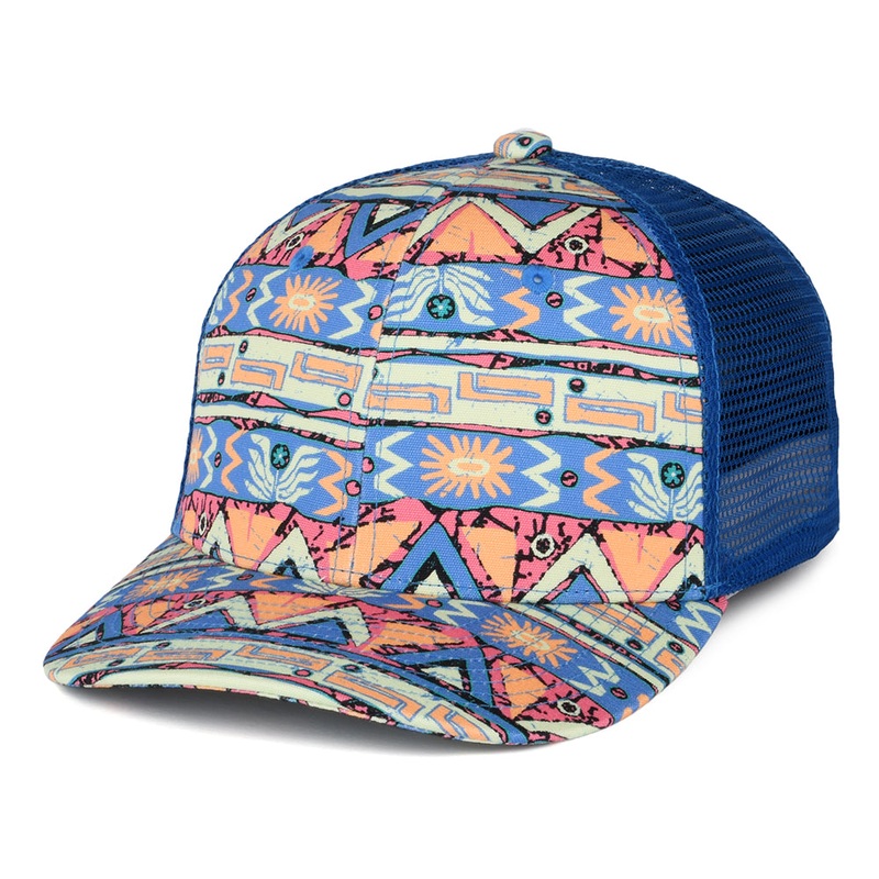 Patagonia Hats Kids High Hopes Geo Organic Cotton Trucker Cap – Blue-Multi CHILD ADJ.