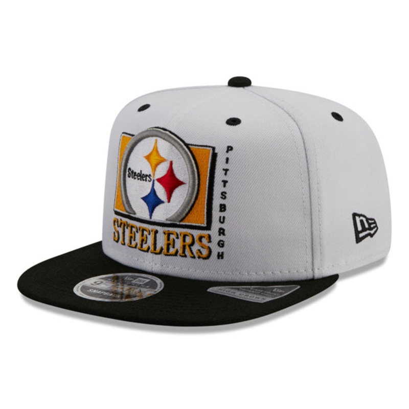 Pittsburgh Steelers New Era TEAM RETRO 9Fifty Snapback NFL Hat – White/Black