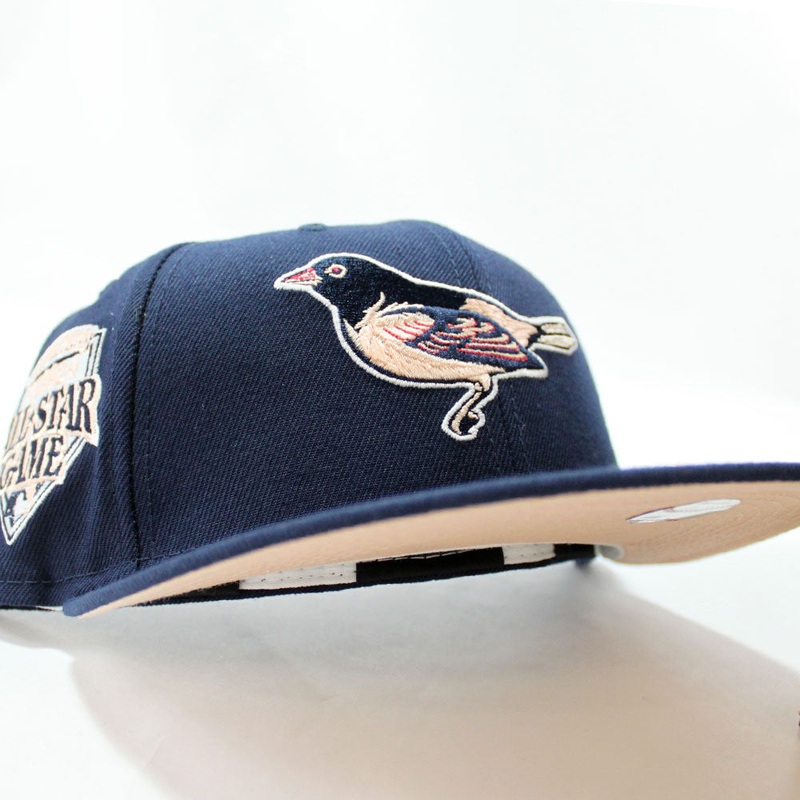 Baltimore Orioles 1992 All-Star Game 59Fifty New Era Fitted Hat (Dark Navy Peach Under Brim) 7