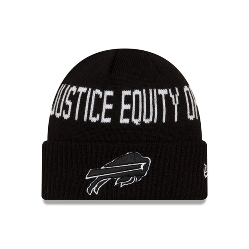 Buffalo Bills NFL Exclusive New Era TEAM SOCIAL JUSTICE Cuffed Knit Hat – Black