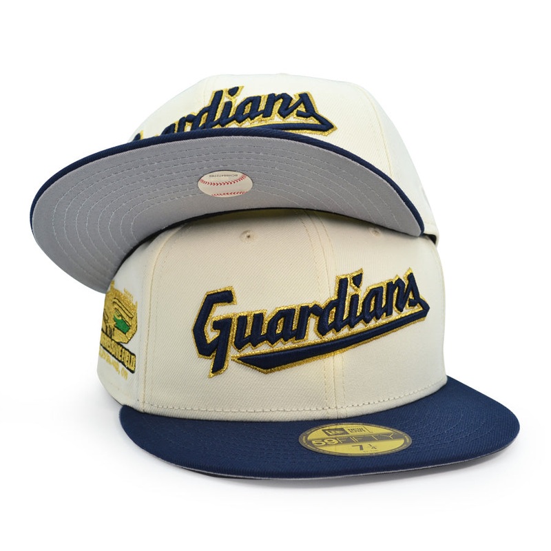 Cleveland Guardians Progressive Field Exclusive New Era 59Fifty Fitted Hat -Chrome/Navy 6 7/8
