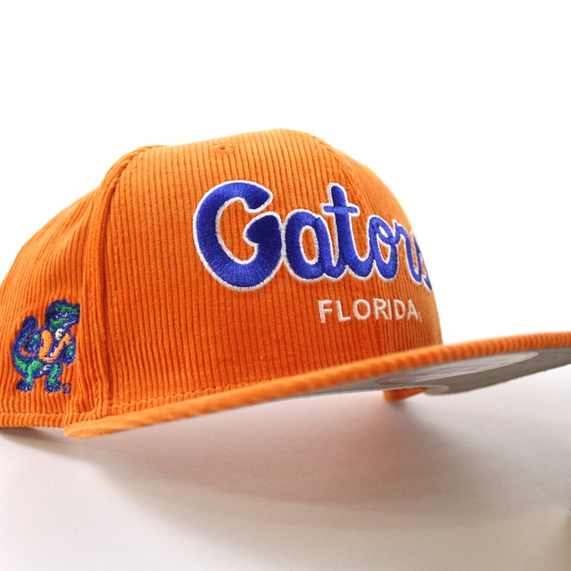 Florida Gators VINTAGE NCAA New Era 9Fifty 9Fifty Snapback Hat (CORDUROY Orange Gray Under Brim) One Size