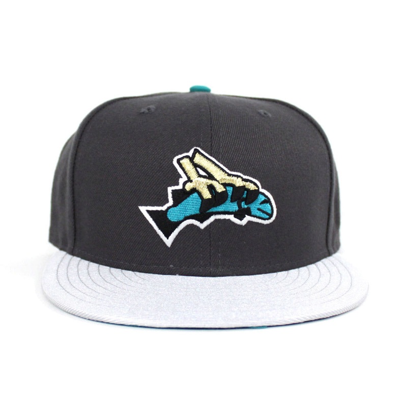 Missoula Osprey New Era 59Fifty Fitted Hat (Dark Gray Aqua Sliver Gold) 7
