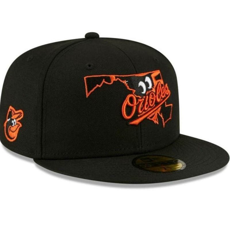 New Era Baltimore Orioles Black/Orange Local State Patch 59FIFTY Fitted Hat