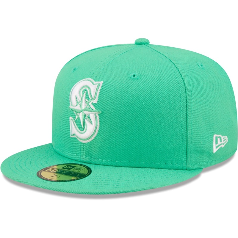 New Era Island Green White Logo Seattle Mariners 59FIFTY Fitted Hat