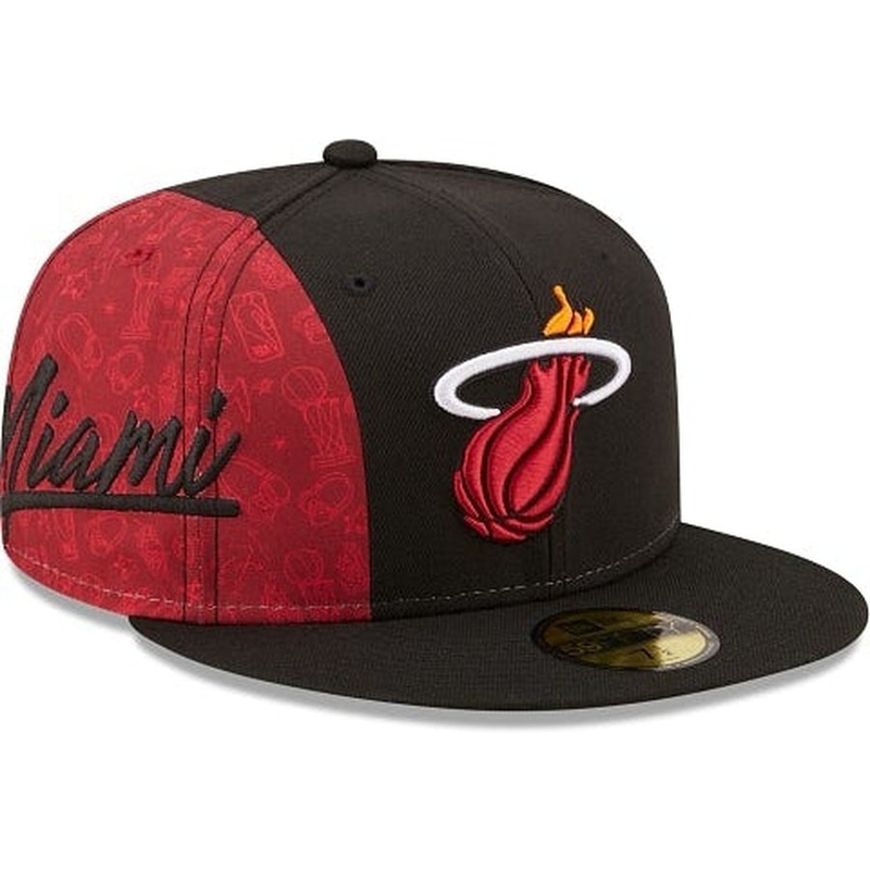 New Era Miami Heat Side City Doodle 2022 59fifty Fitted Hat