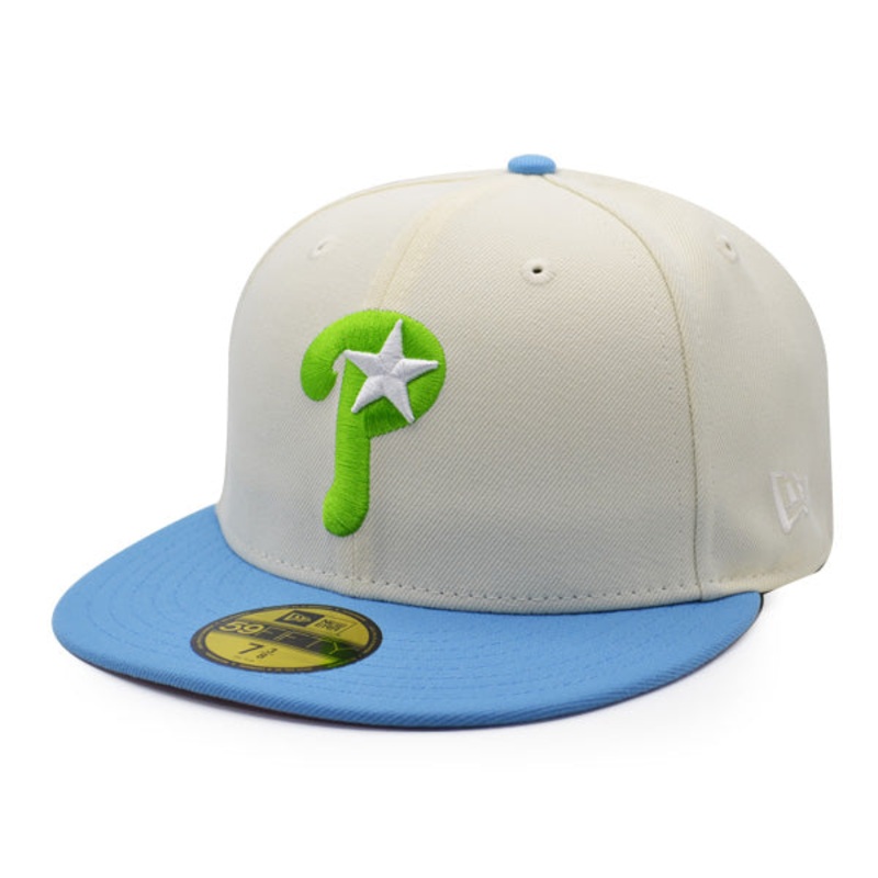 New Era Philadelphia Phillies Chrome/Sky Blue/Lime 1998 Inaugural Season 59FIFTY Fitted Hat