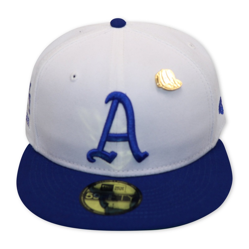 OAKLAND ATHLETICS (WHITE) (1929  WS “HISTORY”) NEW ERA 59FIFTY FITTED (GREEN UNDER VISOR) WITH PIN 67/8