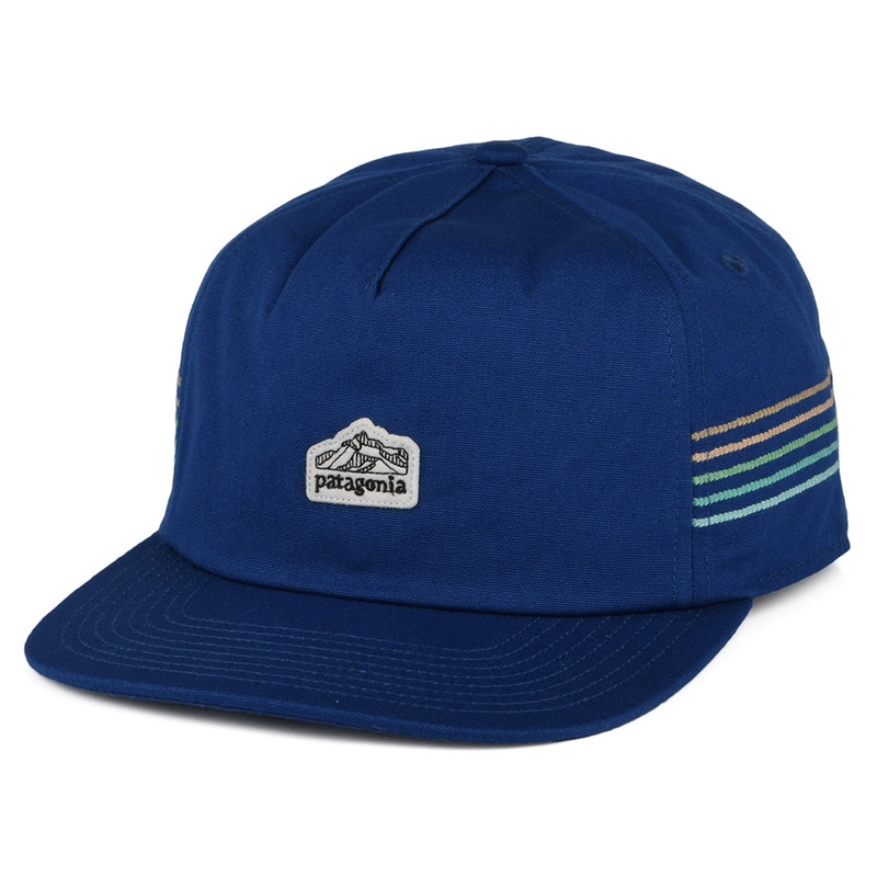 Patagonia Hats Line Logo Ridge Stripe Funfarer Snapback Cap – Royal Blue Adjustable