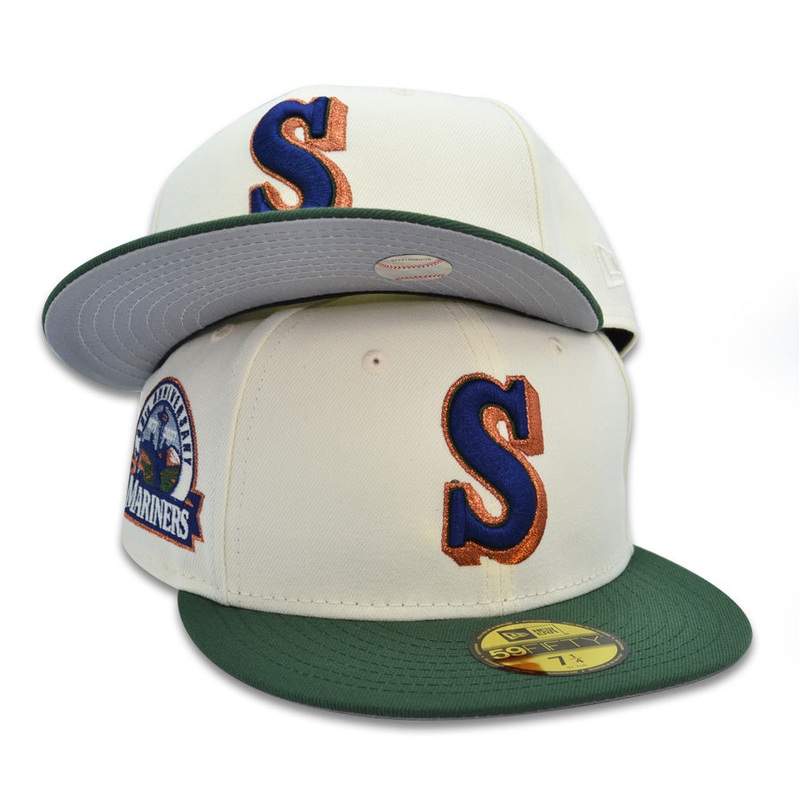 Seattle Mariners 30th ANNIVERSARY Exclusive New Era 59Fifty Fitted Hat – Chrome/Pine 6 7/8