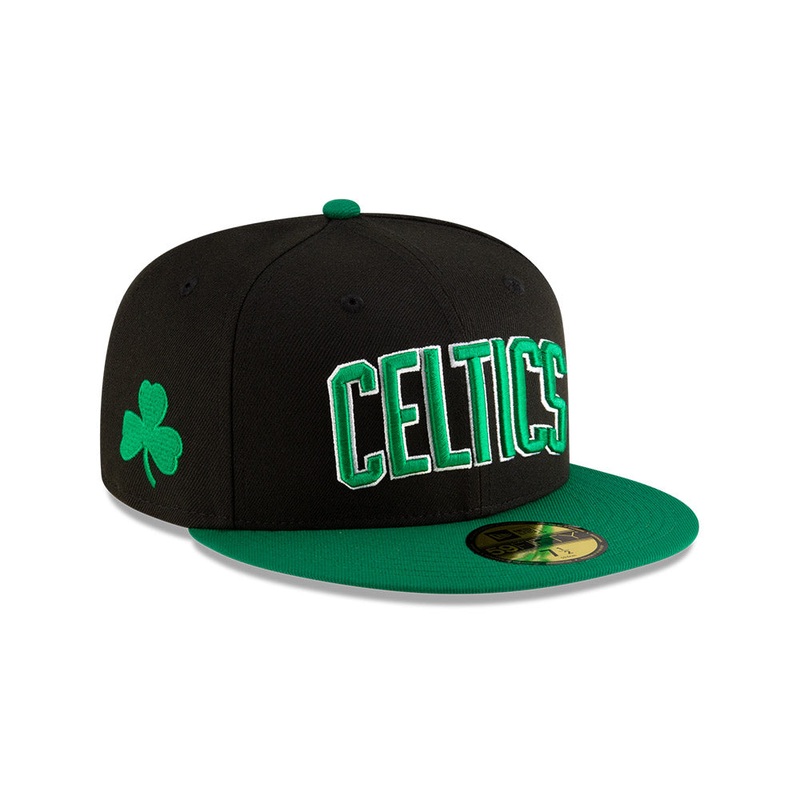 Boston Celtics New Era Jersey Hook Statement Edition 59Fifty Fitted Hat – Black/Green 7
