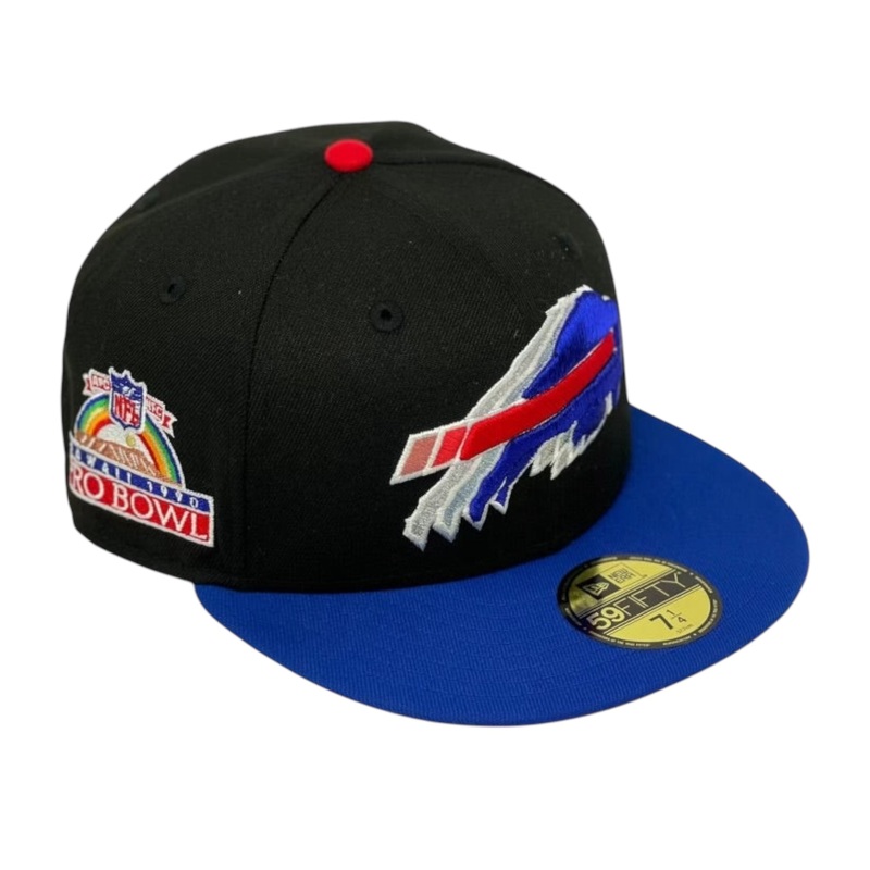 BUFFALO BILLS (BLACK/ROYAL) “1990 PRO BOWL” NEW ERA 59FIFTY FITTED (RED UNDER VIDSOR) 67/8