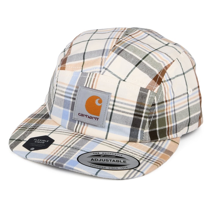 Carhartt WIP Hats Vilay Checked 5 Panel Cap – Natural Adjustable