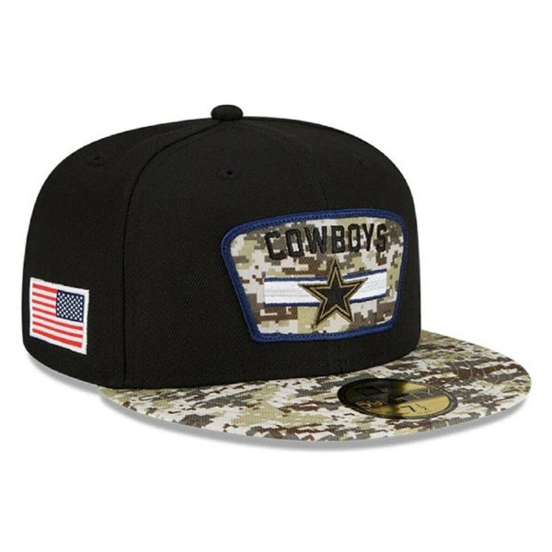 Dallas Cowboys New Era 2021 Salute To Service 59FIFTY Fitted Hat – Black/Camo 8