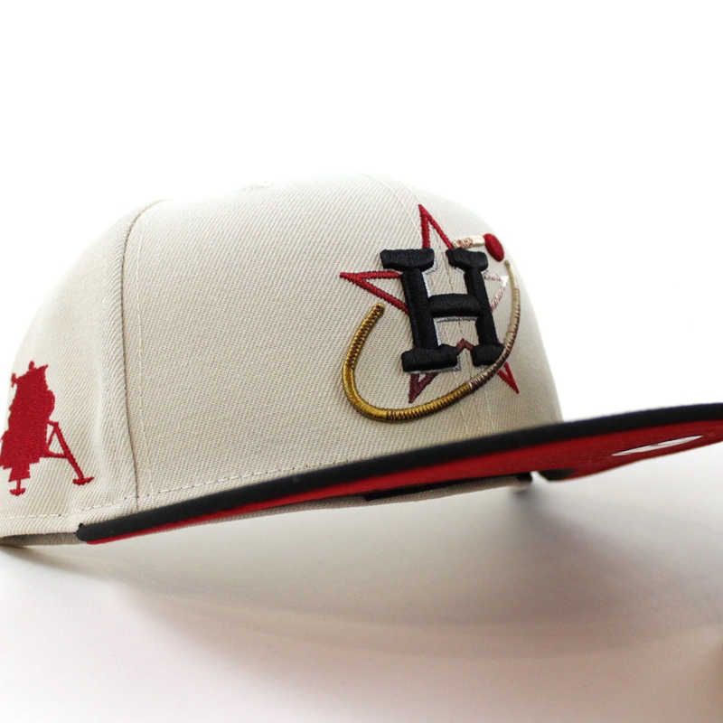 Houston Astros CITY CONNECT ROVER New Era 59Fifty Fitted Hat (STONE BLACK SCARLET  Under Brim) 7