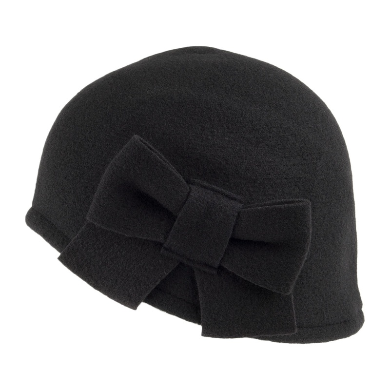Hritage par Laulhre Hats Seine Merino Wool Cloche – Black 1-Size