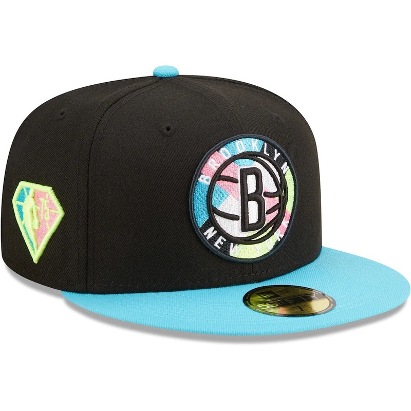 New Era Brooklyn Nets Black/Teal Vice City 59FIFTY Fitted Hat