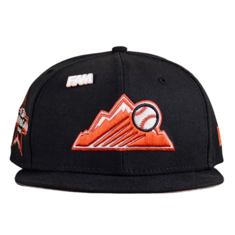 New Era Colorado Rockies Black 2021 All-Star Game Peach Undervisor 59FIFTY Fitted Hat