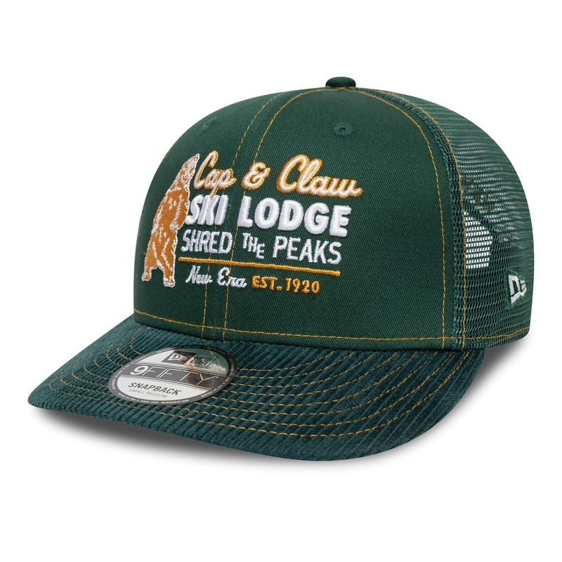 New Era Cord Visor Dark Green 9FIFTY Trucker Snapback Adjustable Cap S-M