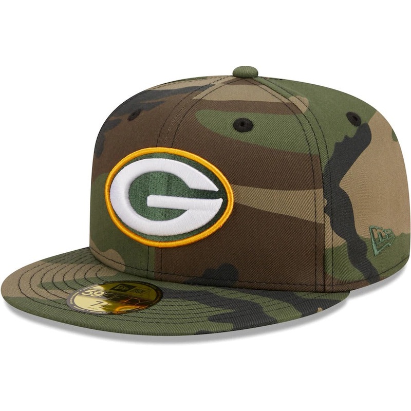New Era Green Bay Packers Camo Woodland 59FIFTY Fitted Hat