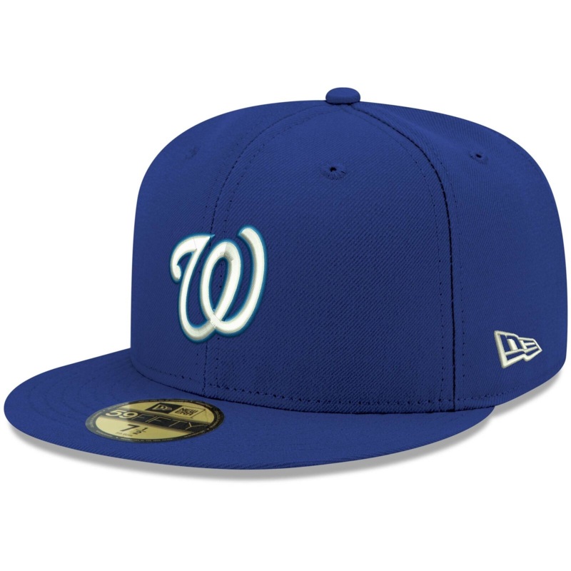 New Era Royal Washington Nationals Logo White 59FIFTY Fitted Hat