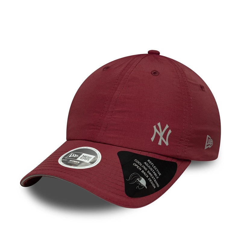 New York Yankees Womens MLB Flawless Dark Red Pony Tail Adjustable Cap OSFM