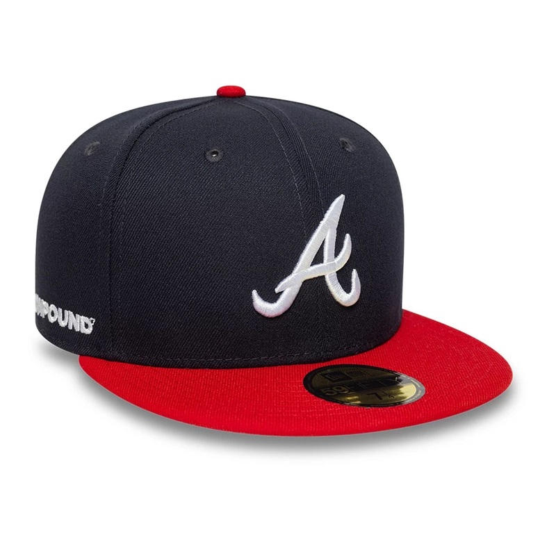 Atlanta Braves Compound X MLB Navy 59FIFTY Fitted Cap 6 7/8
