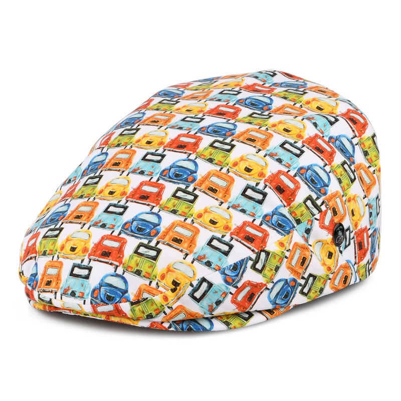 City Sport Vintage Cars Cotton Flat Cap – Multi-Coloured S