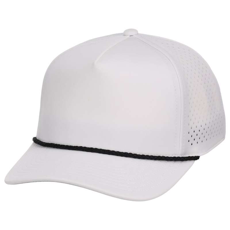 Crowns By Lids Rope 5-Panel Tech Cap – White Adjustable