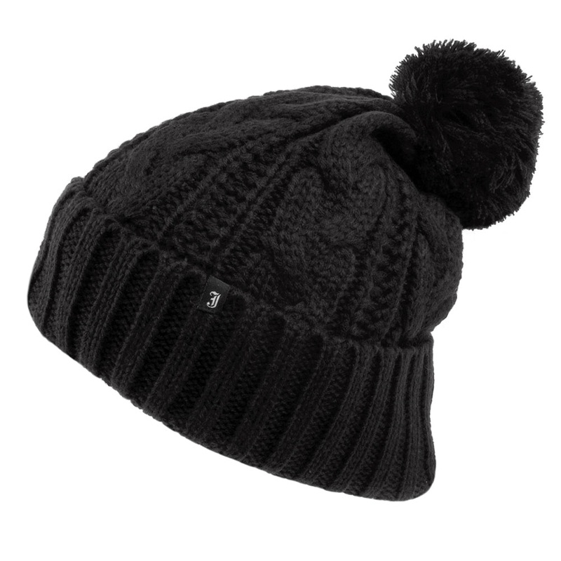 Jaxon & James Cable Knit Bobble Hat – Black Wholesale Pack Prepack