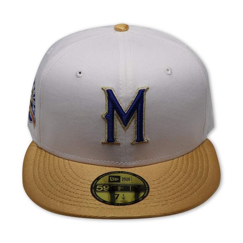 MILWAUKEE BREWERS (COUNTY STADIUM) NEW ERA 59FIFTY FITTED (BLUE UNDER VISOR) (S) 67/8
