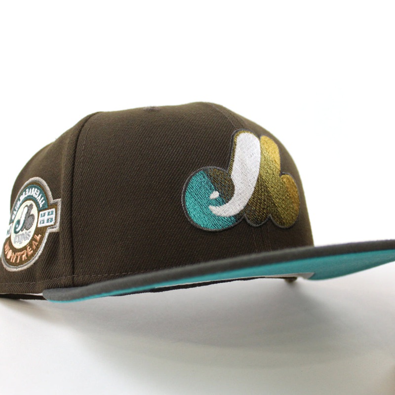 Montreal Expos Club De BaseBall Montreal New Era Fitted 59Fifty Hat (Walnut Pewter and Pine Needle Under Brim) 7