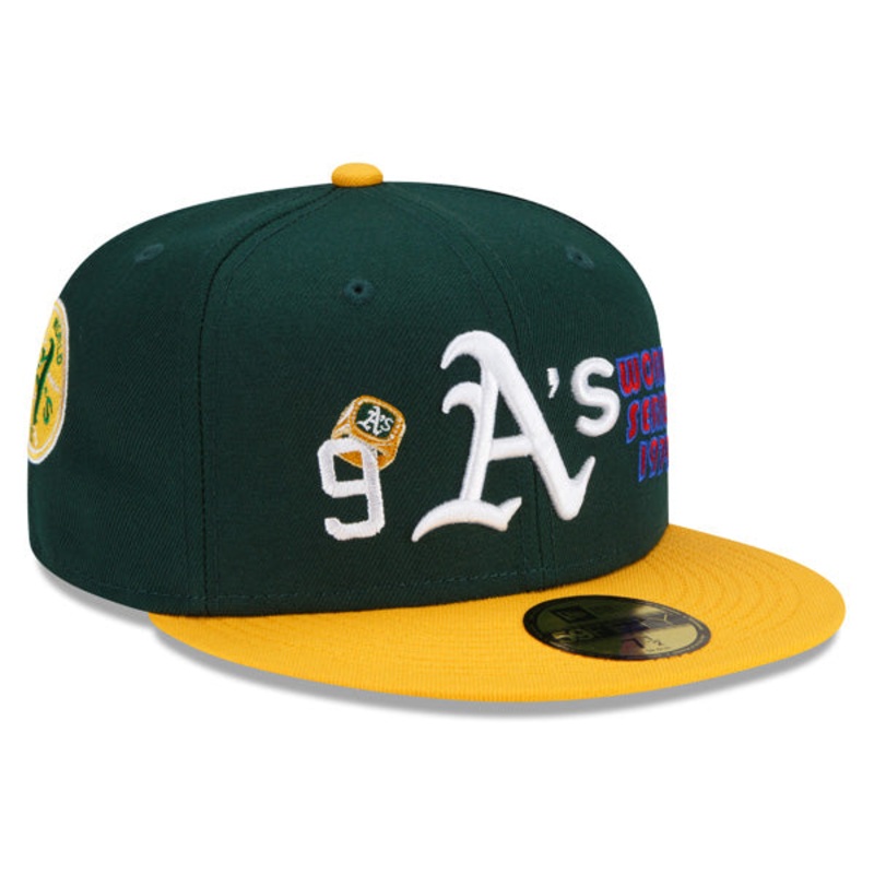 Oakland Athletics New Era MLB Exclusive COUNT THE RINGS 59Fifty Fitted Hat – Green/Gray Bottom 7