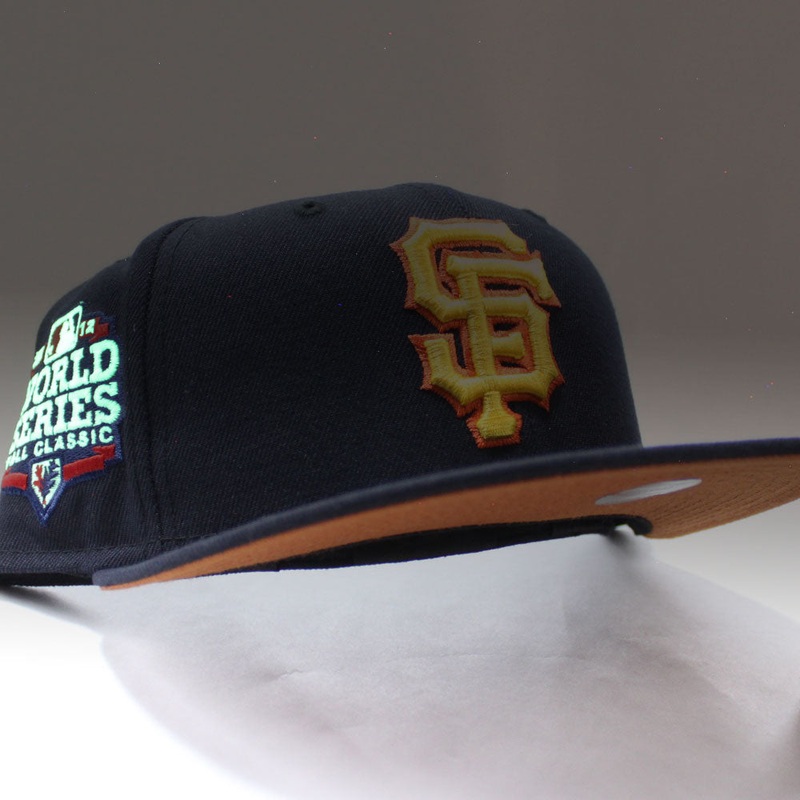 San Francisco Giants 2012 Fall Classic New Era 59Fifty Fitted Hat (Glow in the Dark Navy Rust Under Brim) 7