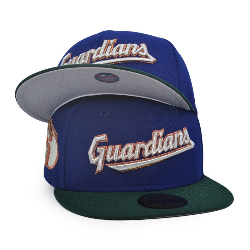Cleveland Guardians ALTERNATE WINGS Exclusive New Era 59Fifty Fitted Hat – Royal/Dark Green 6 7/8
