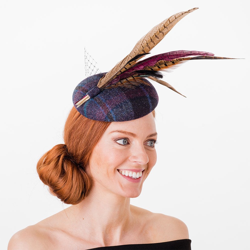 Failsworth Hats Newbury Feather Pillbox – Purple-Multi 1-Size