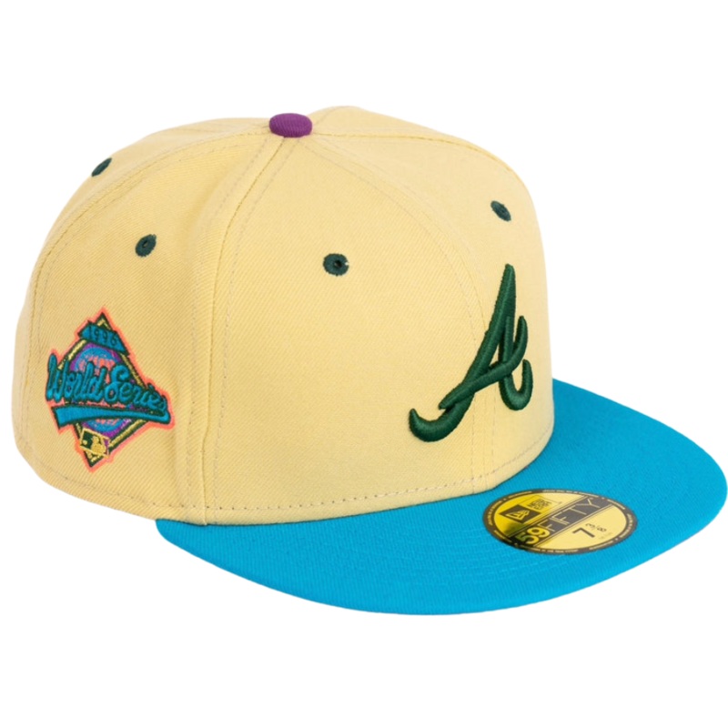 New Era Atlanta Braves Vegas Gold/Blue 1996 World Series Purple UV 59FIFTY Fitted Hat