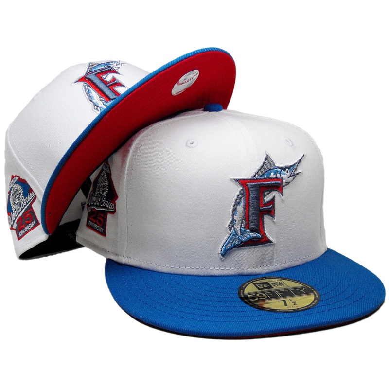 New Era Florida Marlins White/Blue/Red  25th Anniversary World Series 59FIFTY Fitted Hat