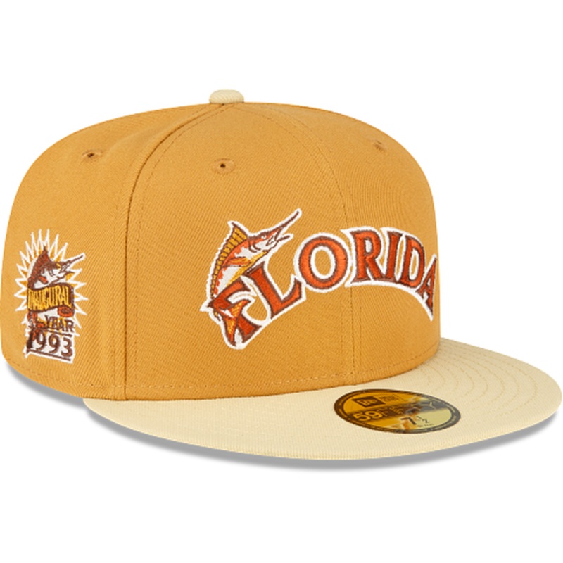 New Era Just Caps Tan Tones Florida Marlins 2023 59FIFTY Fitted Hat