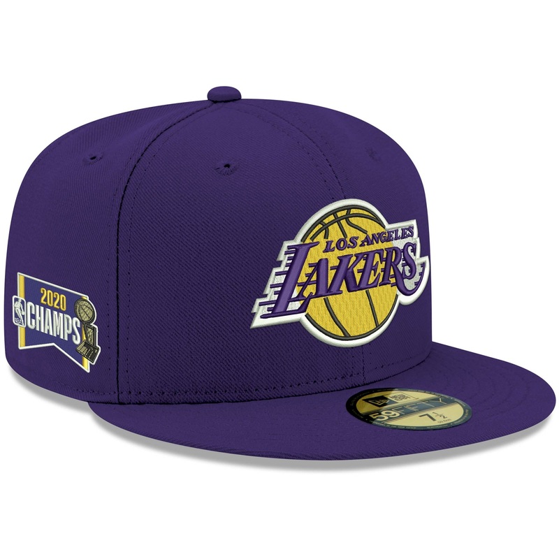 New Era Los Angeles Lakers Purple 2020 NBA Finals Champions Banner Side Patch 59FIFTY Fitted Hat