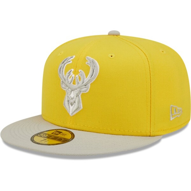 New Era Milwaukee Bucks Color Pack 59FIFTY Fitted Hat – Yellow/Gray