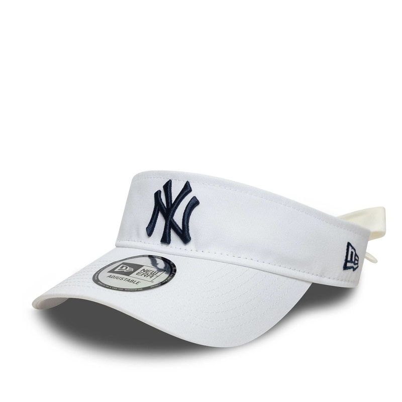 New York Yankees MLB Midi Logo White Bow Back Visor Cap OSFM