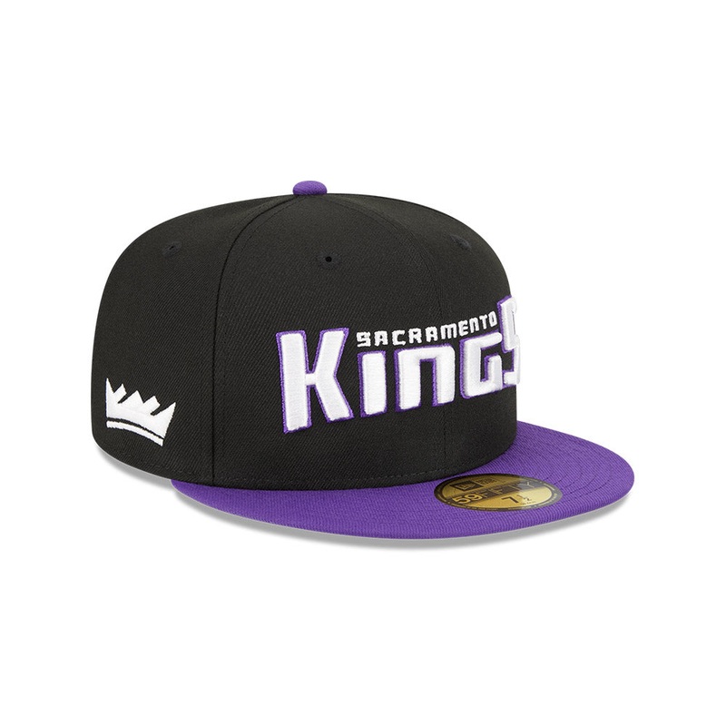 Sacramento Kings New Era Jersey Hook Statement Edition 59Fifty Fitted Hat – Black/Purple 7