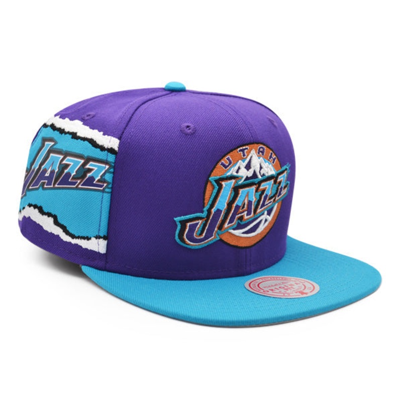 Utah Jazz Mitchell & Ness JUMBOTRON Snapback Hat – Purple/Vice Blue