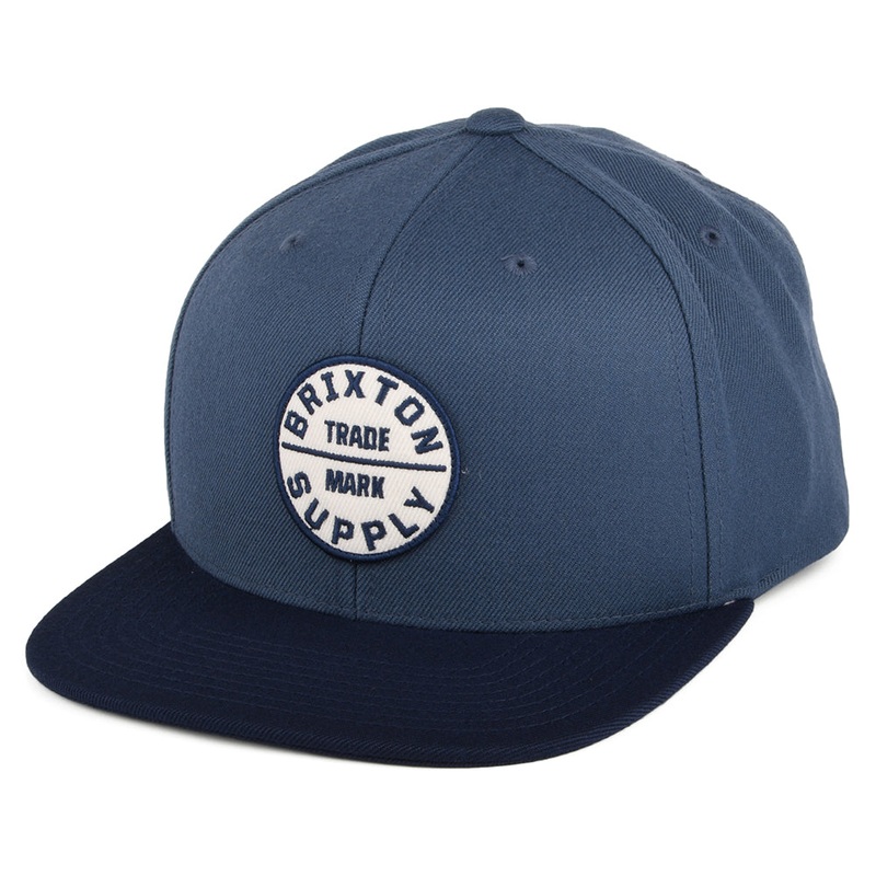 Brixton Hats Oath III Snapback Cap – Washed Navy-Teal Adjustable