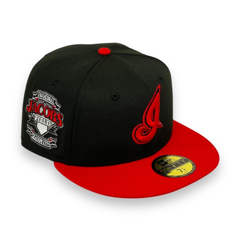 CLEVELAND INDIANS (BLACK/RED) JACOBS FIELD “INAUGURAL 1994” NEW ERA 59FIFTY FITTED 67/8