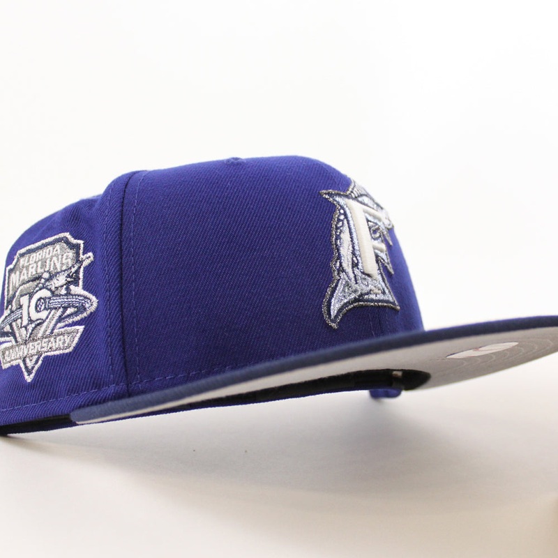 Florida Marlins 10th Anniversary New Era 59Fifty Fitted Hat (Royal Blue Ocean Side Gray Under brim) 7