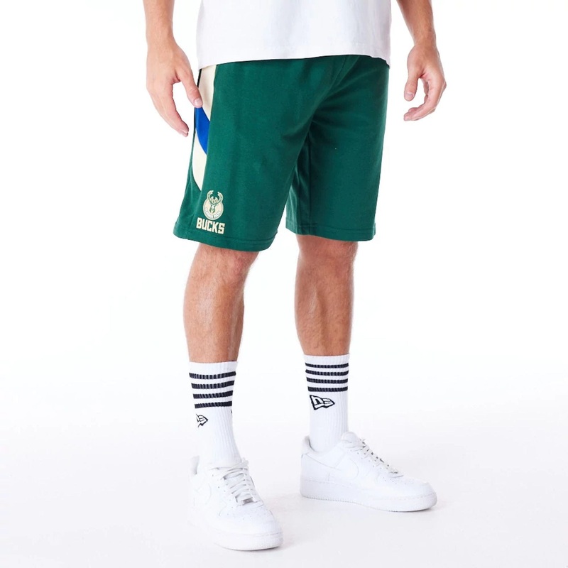 Milwaukee Bucks NBA Panel Dark Green Oversized Shorts XS